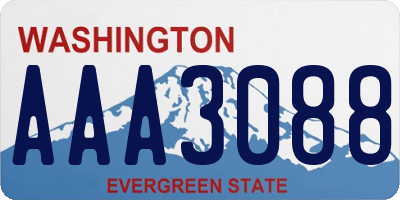 WA license plate AAA3088