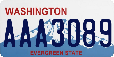 WA license plate AAA3089
