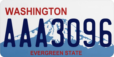 WA license plate AAA3096