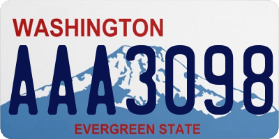 WA license plate AAA3098