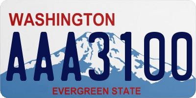 WA license plate AAA3100