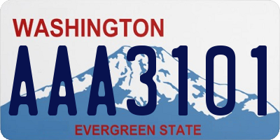 WA license plate AAA3101