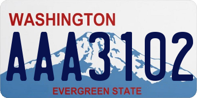 WA license plate AAA3102