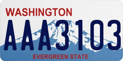 WA license plate AAA3103