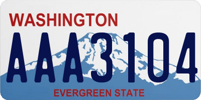 WA license plate AAA3104