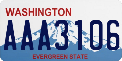 WA license plate AAA3106