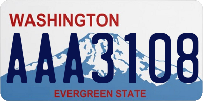 WA license plate AAA3108