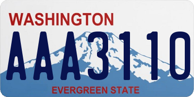 WA license plate AAA3110