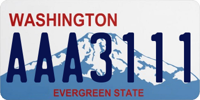 WA license plate AAA3111