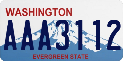 WA license plate AAA3112