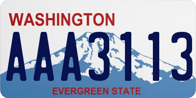 WA license plate AAA3113