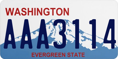 WA license plate AAA3114