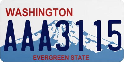 WA license plate AAA3115