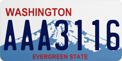 WA license plate AAA3116