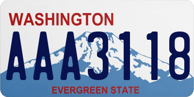 WA license plate AAA3118