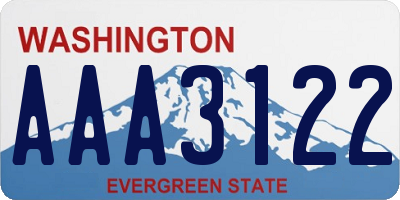 WA license plate AAA3122