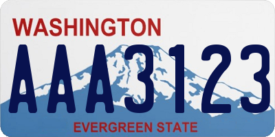 WA license plate AAA3123