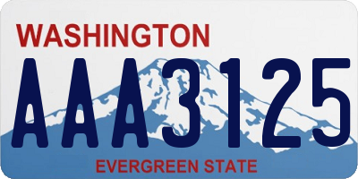 WA license plate AAA3125