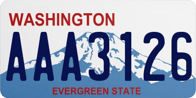 WA license plate AAA3126