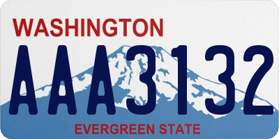 WA license plate AAA3132