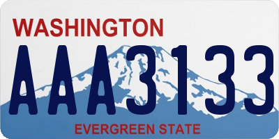 WA license plate AAA3133