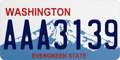 WA license plate AAA3139