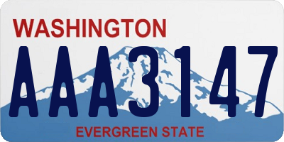 WA license plate AAA3147