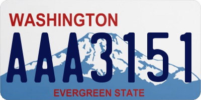 WA license plate AAA3151