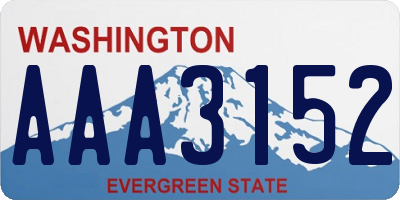 WA license plate AAA3152