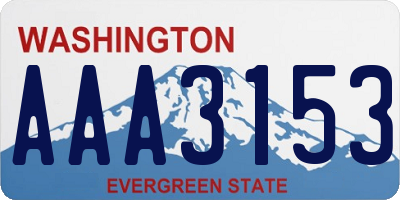 WA license plate AAA3153