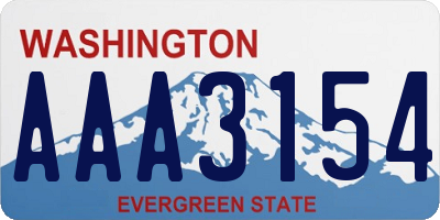 WA license plate AAA3154