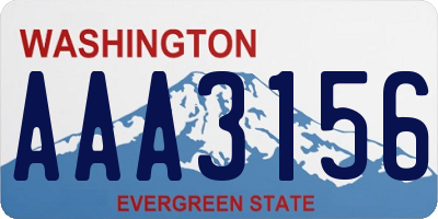 WA license plate AAA3156