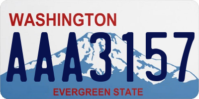 WA license plate AAA3157