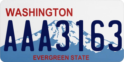 WA license plate AAA3163