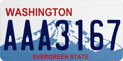 WA license plate AAA3167