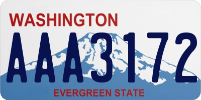 WA license plate AAA3172