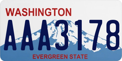 WA license plate AAA3178