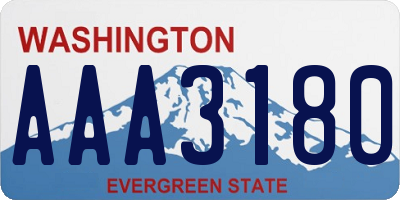 WA license plate AAA3180