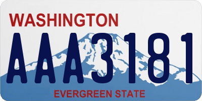 WA license plate AAA3181