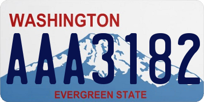 WA license plate AAA3182