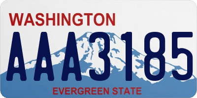 WA license plate AAA3185