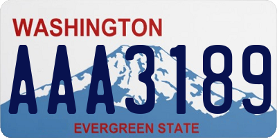 WA license plate AAA3189