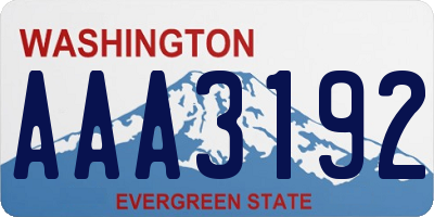 WA license plate AAA3192