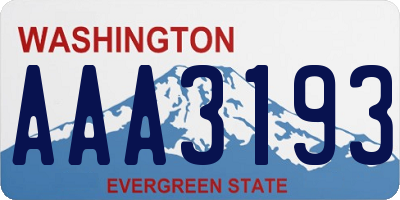 WA license plate AAA3193