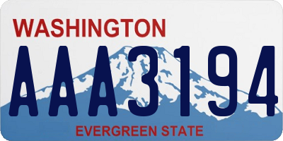 WA license plate AAA3194