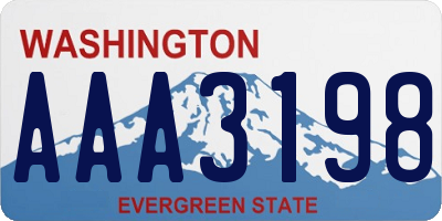 WA license plate AAA3198