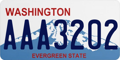 WA license plate AAA3202