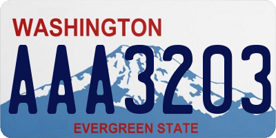 WA license plate AAA3203