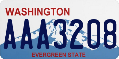 WA license plate AAA3208