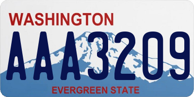 WA license plate AAA3209